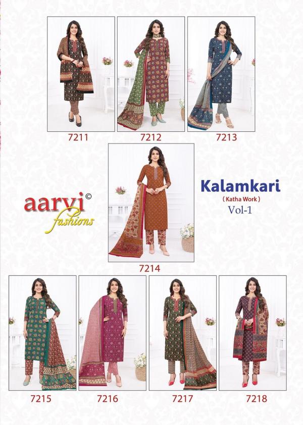 Aarvi Kalamkari Vol 1 Kurti Pant With Dupatta Collection